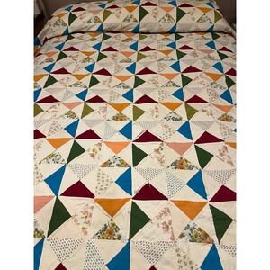 Handmade Triangle Quilt approximately 72" x 98"